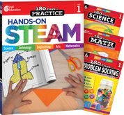 180 Days™: STEAM, Science, Math, & Problem Solving Grade 1: 4-Book Set