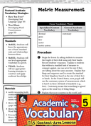 Metric Measurement: Academic Vocabulary Level 5