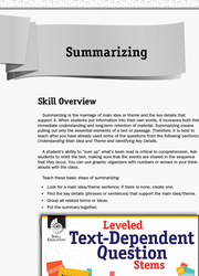 Leveled Text-Dependent Question Stems: Summarizing