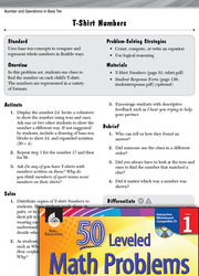 Operations in Base Ten Leveled Problem: Problem Solving: T-Shirt Numbers