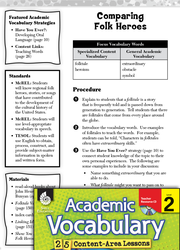 Comparing Folk Heroes: Academic Vocabulary Level 2