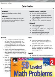 Measurement and Data Leveled Problems: Coin Combos