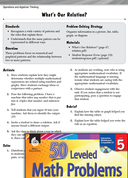 Operations and Algebraic Thinking Leveled Problems:  Pattern Relationships