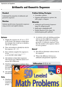 Expressions and Equations Leveled Problems: Arithmetic and Geometric Sequences