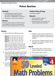 Operations and Algebraic Thinking Leveled Problems: Multiple and Factor Patterns