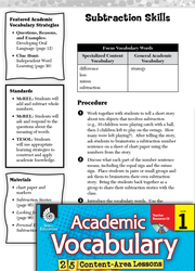 Subtraction Skills: Academic Vocabulary Level 1