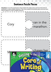 Writing Lesson: Subject + Predicate = Sentence Level 4