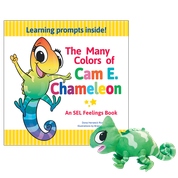 The Many Colors of Cam E. Chameleon Board Book & Plush Set