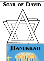 Hanukkah Activities: Menorah, Star of David, and Hanging Dreidel patterns