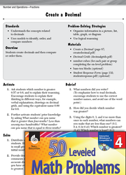 Number and Operations with Fractions Leveled Problems: Create and Order Decimals