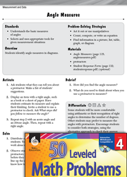 Measurement and Data Leveled Problems: Identify Angle Measures