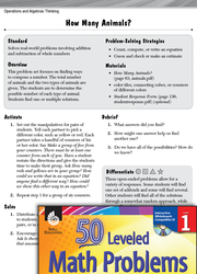 Operations in Base Ten Leveled Problem: Problem Solving: How Many Animals?