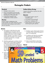 Number and Operations in Base Ten Leveled Problems: Rectangular Products