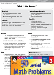 Number and Operations in Base Ten Leveled Problems: Compare Fractions