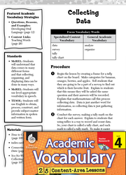 Collecting Data: Academic Vocabulary Level 4