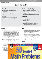 Measurement and Data Leveled Problems: Acute, Right, and Obtuse Angles