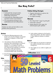 Ratios and Proportional Relationships Leveled Problems: Ratios and Ratio Tables