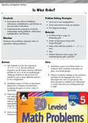 Operations and Algebraic Thinking Leveled Problems: The Order of Operations