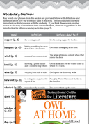 Owl at Home Vocabulary Activities