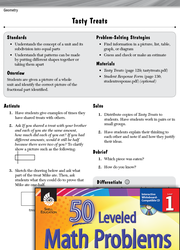 Geometry Leveled Problem: Breaking Apart 2-D Shapes: Tasty Treats