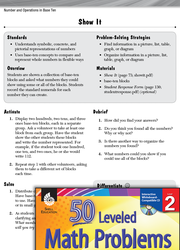 Number and Operations in Base Ten Leveled Problems: Show with Base-Ten Blocks.