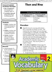 Then and Now: Academic Vocabulary Level 2