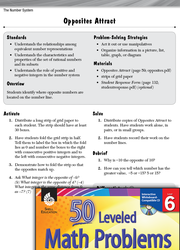 The Number System Leveled Problems: Opposites Numbers on a Number Line