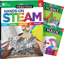 180 Days™: STEAM, Science, & Math Grade 6: 3-Book Set