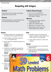 The Number System Leveled Problems: Computing with Integers