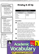 Dividing It All Up: Academic Vocabulary Level 3