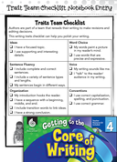 Writing Lesson: Traits Team Checklist Level 4