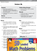 Expressions and Equations Leveled Problems: Evaluating Expressions