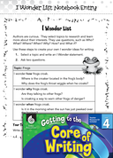 Writing Lesson: I Wonder List for Writing Ideas Level 4