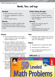 Operations in Base Ten Leveled Problem: Patterns-Hands, Toes, and Legs