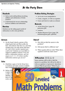 Algebraic Thinking Leveled Problem: Addition and Subtraction At the Party Store