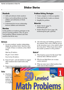 Operations in Base Ten Leveled Problem: Addition & Subtraction: Sticker Stories