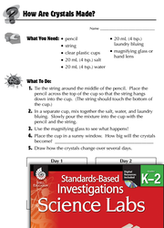 Quick Science Lab: How Are Crystals Made? Grades K-2