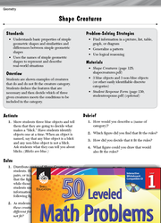 Geometry Leveled Problem: Problem Solving: Shape Creatures