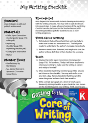 Writing Lesson: My Writing Checklist Level K