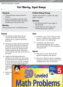 Number and Operations with Fractions Leveled Problems: Dividing Fractions