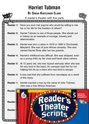 Harriet Tubman: Reader's Theater Script and Lesson