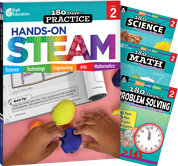 180 Days STEAM, Science, Math, & Problem Solving Grade 2: 4-Book Set