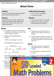 Number and Operations in Base Ten Leveled Problems: Write a Story with Numbers