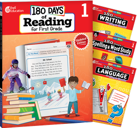 180 Days™: Reading 2nd Ed, Writing, Spelling, & Language Grade 1: 4-Book Set