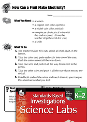 Quick Science Lab: How Can a Fruit Make Electricity? Grades K-2