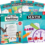 180 Days™: Reading, High-Frequency Words, Math, Problem Solving, Writing, & Language for Grade 2: 6-Book Set