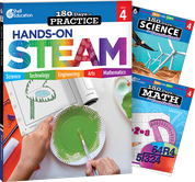 180 Days STEAM, Science, & Math Grade 4: 3-Book Set