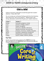 Writing Lesson: Replacing Common Words with Interesting Words Level 4