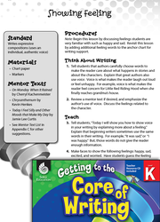 Writing Lesson: Showing Feeling  Level K