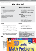 Operations in Base Ten Leveled Problem: Problem Solving: What Did You Buy?